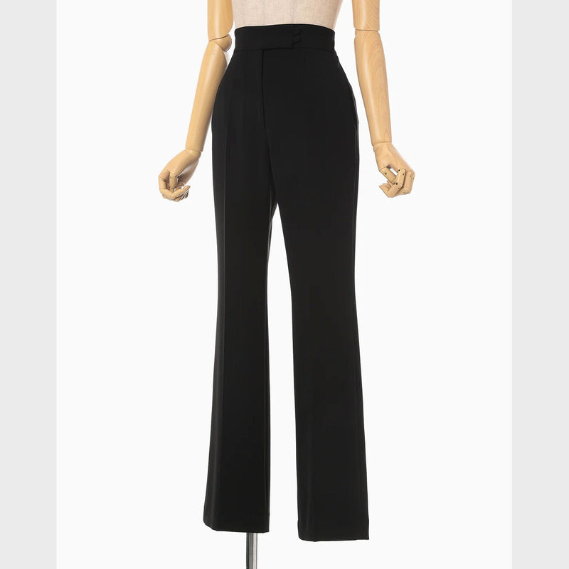 Acetate Polyester High Waisted Center Creased Suit Trouser