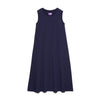 Cotton Jersey Sleeveless Flared Dress-NAVY-