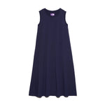 Cotton Jersey Sleeveless Flared Dress-NAVY-
