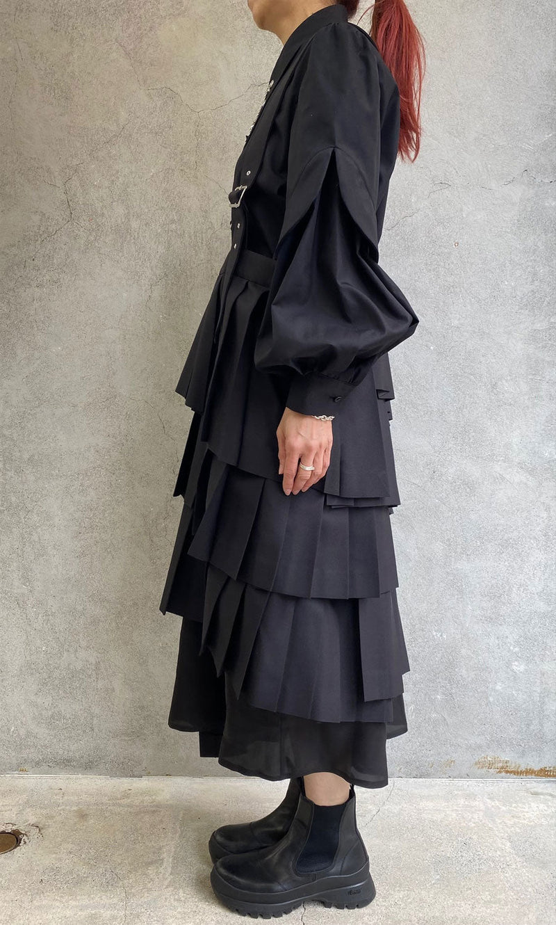 プリーツ ジャンパー スカート　　　　　　　　ブラック プリーツジャンパースカート-BLACK- – THEMARKET