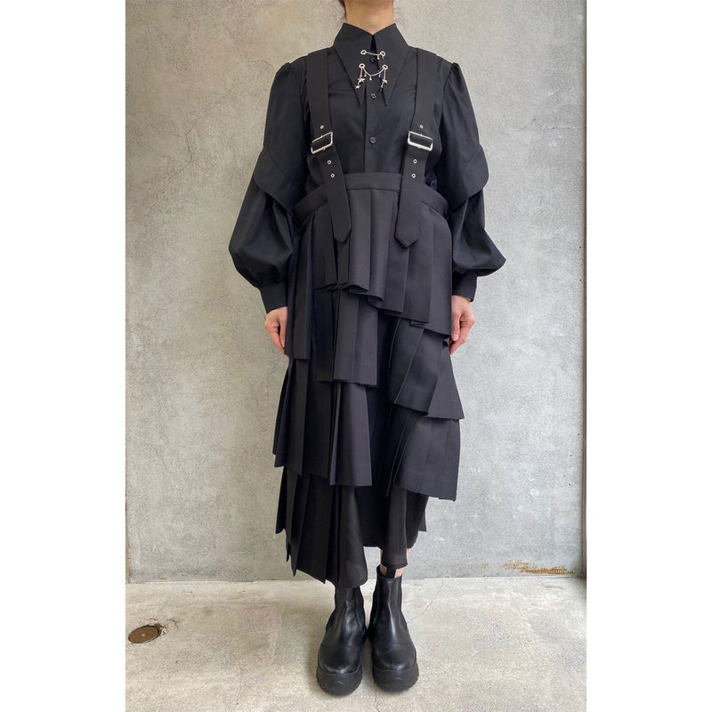 プリーツ ジャンパー スカート　　　　　　　　ブラック プリーツジャンパースカート-BLACK- – THEMARKET