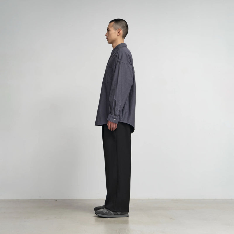 OXFORD L/S OVERSIZED BAND COLLAR SHIRT