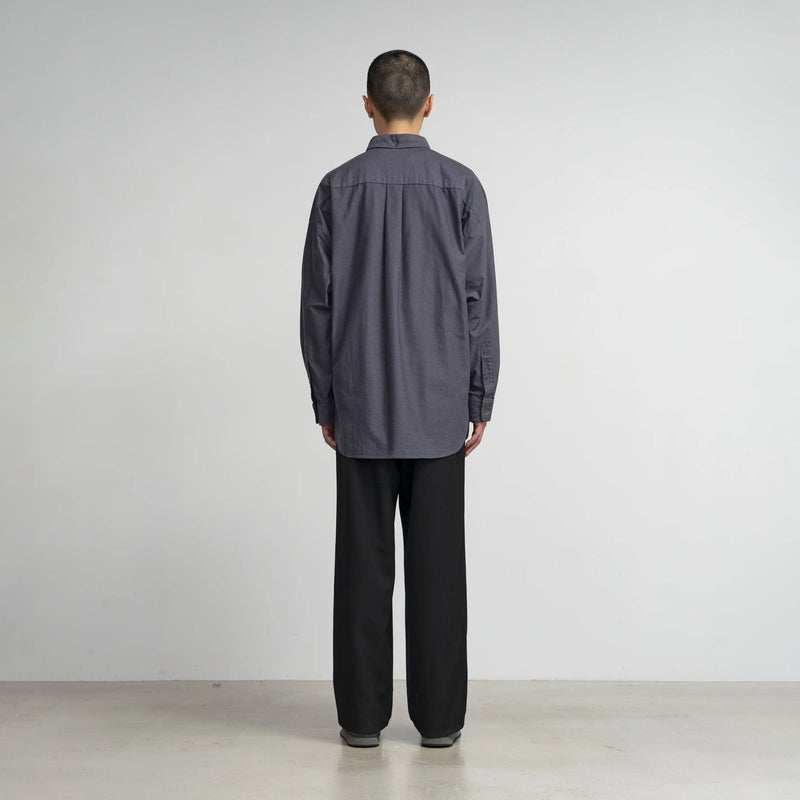 OXFORD L/S OVERSIZED BAND COLLAR SHIRT