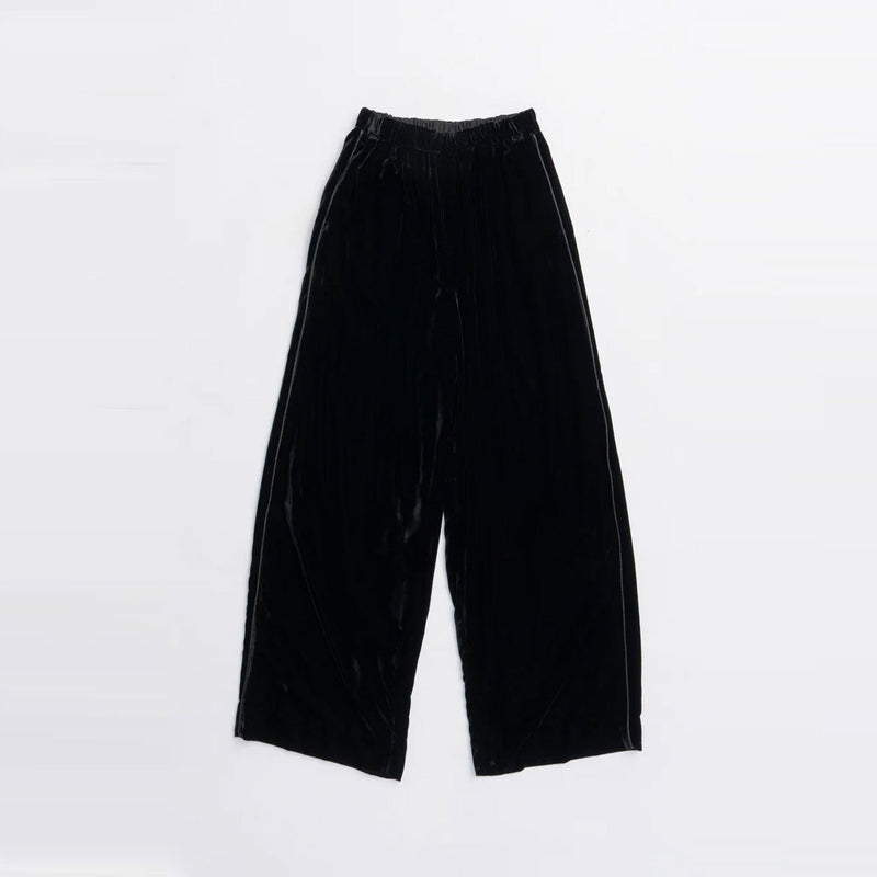 Velour Line Easy Pants-BLACK-