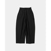 tropical wool mohair side tuck widepants-black-