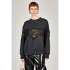 Lace Sweatshirt-GREY-
