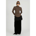 Velour Line Easy Pants-BLACK-