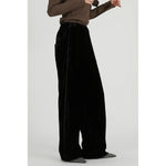 Velour Line Easy Pants-BLACK-
