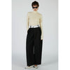 Pure Merino Wool Turtleneck Top -BLACK-