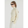 Pure Merino Wool Turtleneck Top -GRAY-