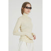 Pure Merino Wool Turtleneck Top -BLACK-