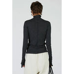 Pure Merino Wool Turtleneck Top -GRAY-