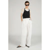Wide Gathered Pants-BLACK-