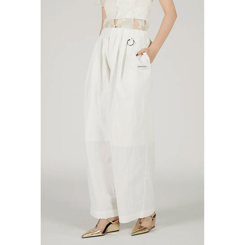Wide Gathered Pants-BLACK-