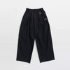 Wide Gathered Pants-BLACK-