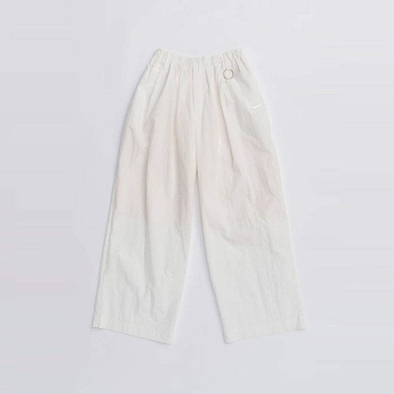 Wide Gathered Pants-BLACK-