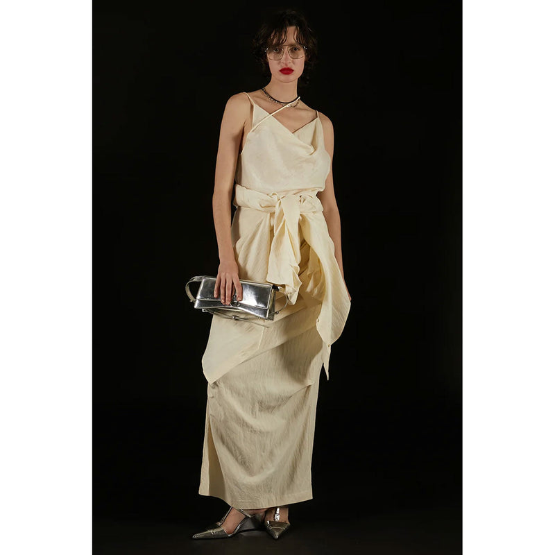 Satin Shirt And Camisole -WHITE-