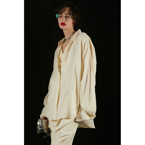 Satin Shirt And Camisole -WHITE-