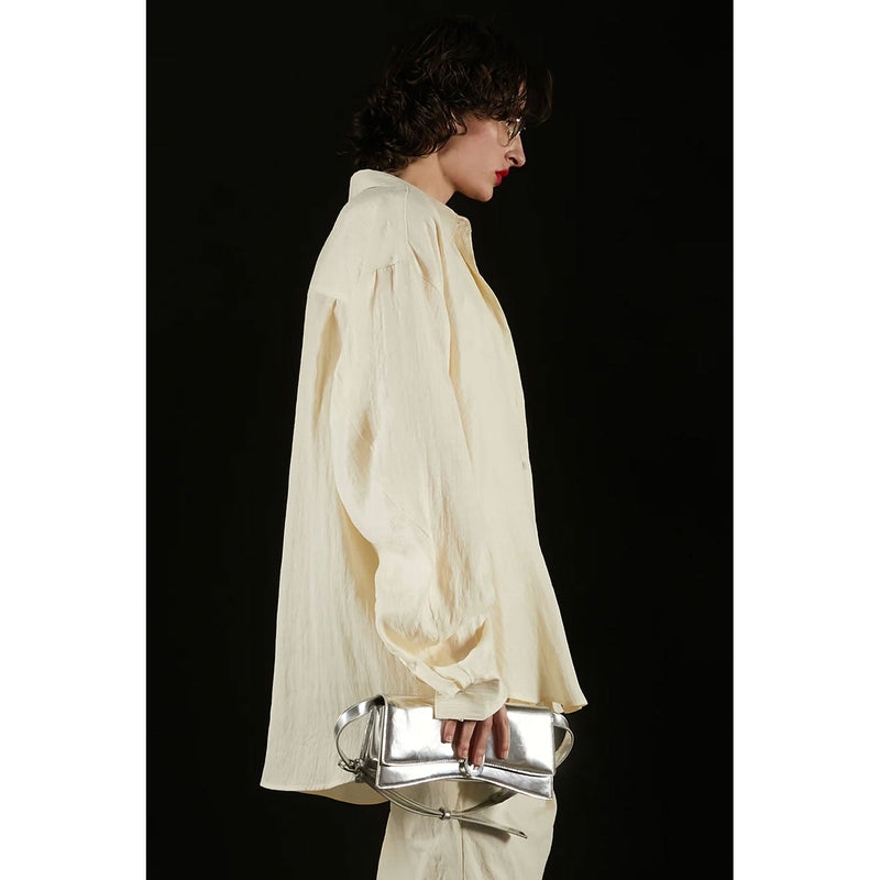 Satin Shirt And Camisole -WHITE-