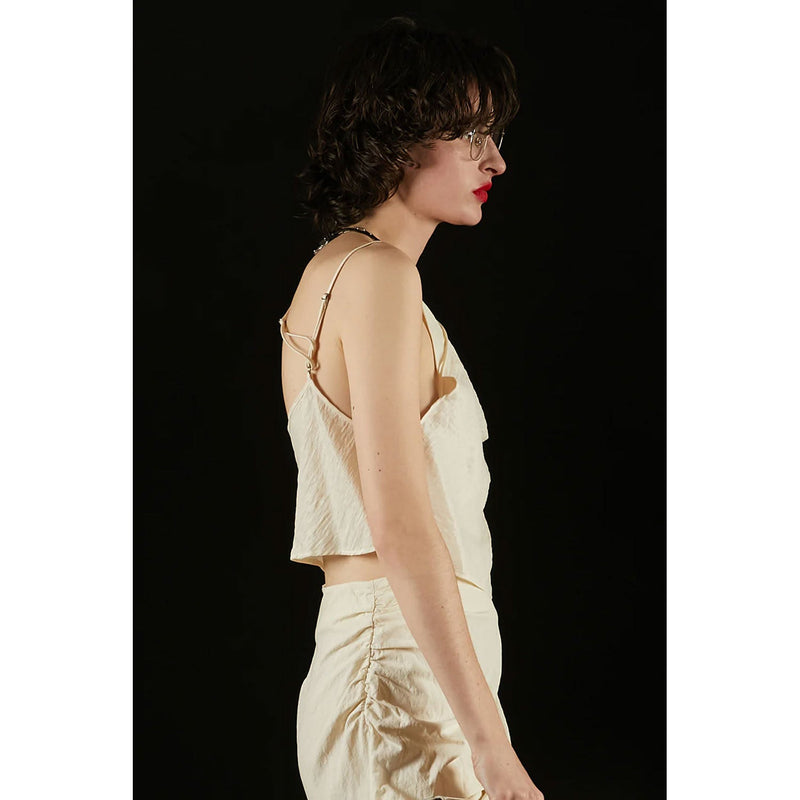 Satin Shirt And Camisole -WHITE-