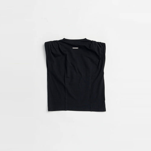 Power Shoulder T-Shirt -BLACK-