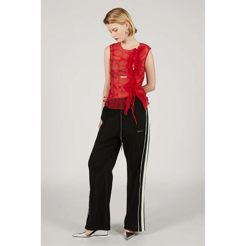 Mesh Combi Line Pants-BLACK-