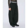 tropical wool mohair side tuck widepants-black-