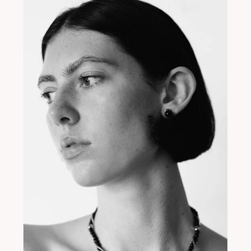 ONYX STUDS /Silver
