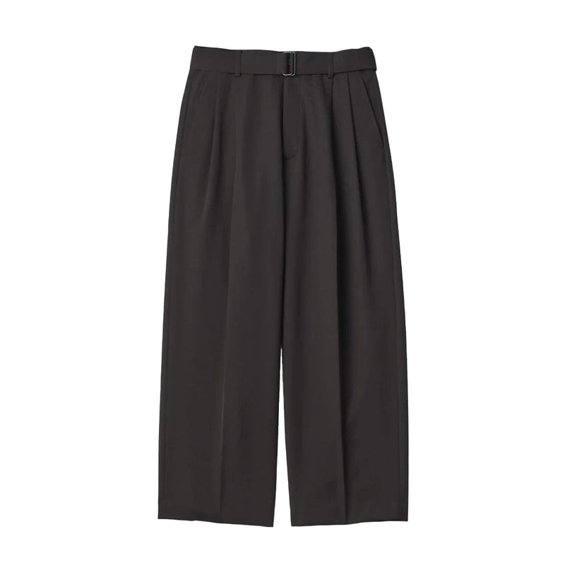 BELTED WIDE STRAIGHT TROUSERS