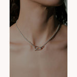 LOOP CLASP NECKLACE-SILVER-