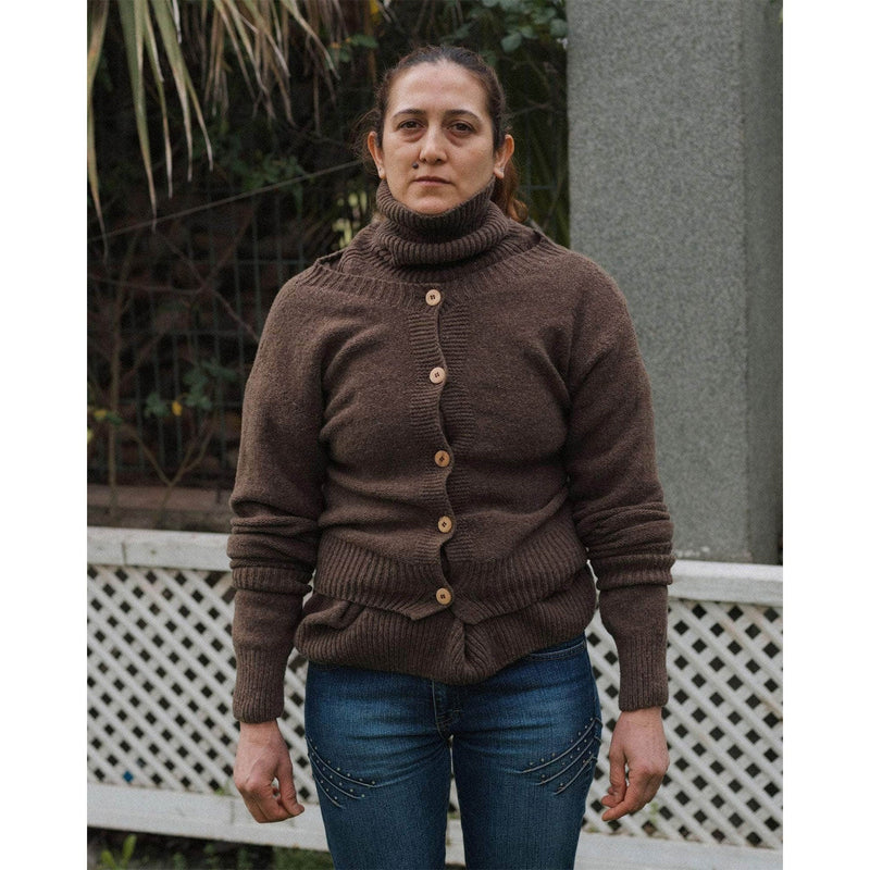 TIER CARDIGAN-BUREL BROWN-