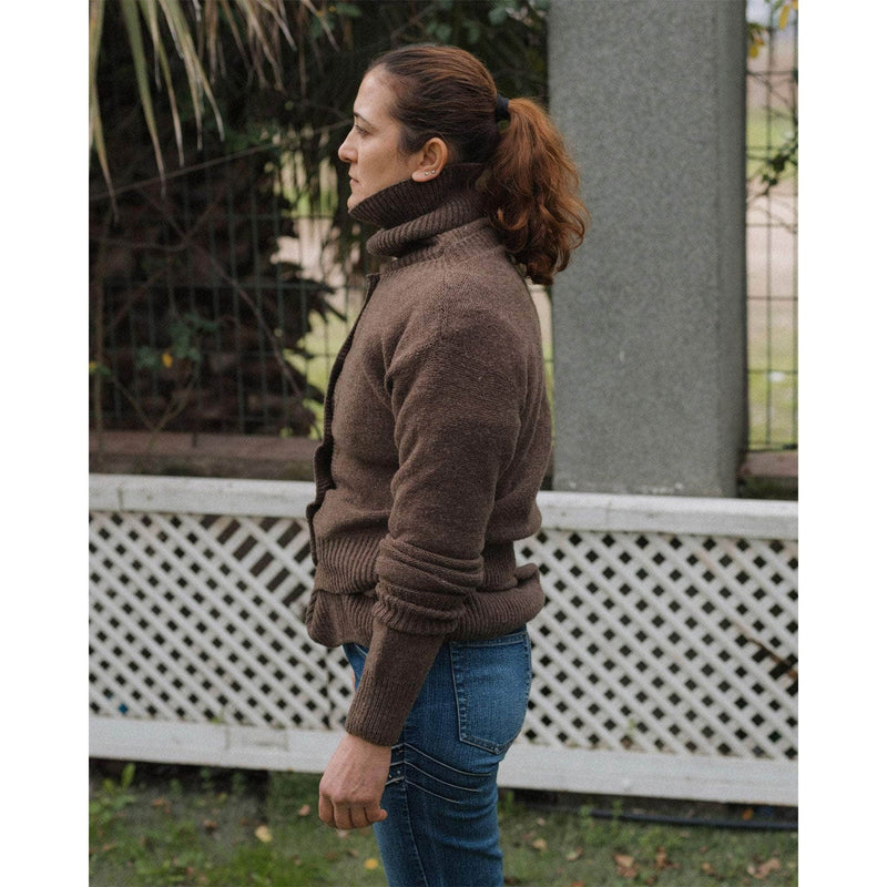 TIER CARDIGAN-BUREL BROWN-