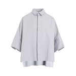 [Y's BORN PRODUCT] COTTON TWILL WIDE CUFFS SHIRT-LIGHT GRAY-