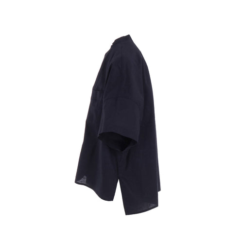 [Y's BORN PRODUCT] THIN COTTON TWILL HALF SLEEVE BOX SHIRT-NAVY-
