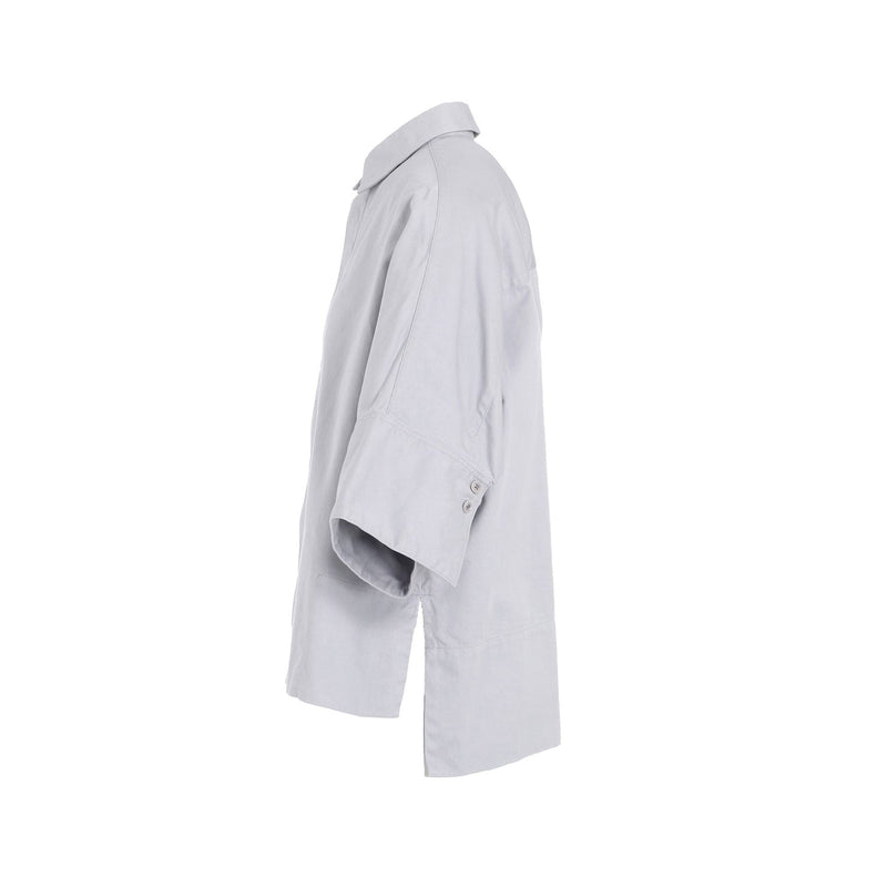 [Y's BORN PRODUCT] COTTON TWILL WIDE CUFFS SHIRT-LIGHT GRAY-