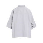 [Y's BORN PRODUCT] COTTON TWILL WIDE CUFFS SHIRT-LIGHT GRAY-