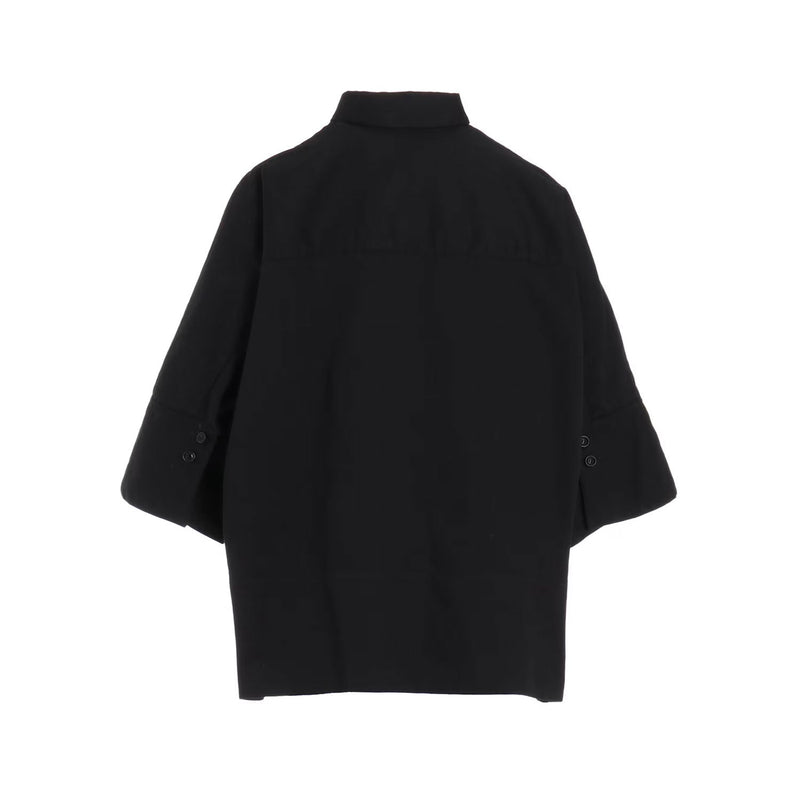 [Y's BORN PRODUCT] COTTON TWILL WIDE CUFFS SHIRT-LIGHT GRAY-