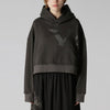 Y'S PIGMENT PRINT CROPPED HOODIE