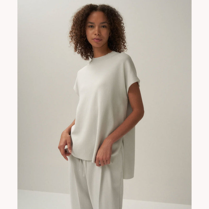 50/2 NATURAL DYED ORGANIC | MOCKNECK PULLOVER -LIGHT GRAY-