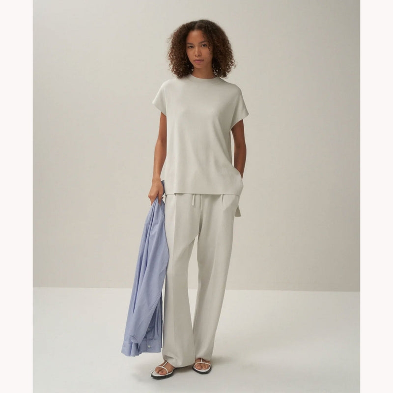 50/2 NATURAL DYED ORGANIC | MOCKNECK PULLOVER -LIGHT GRAY-