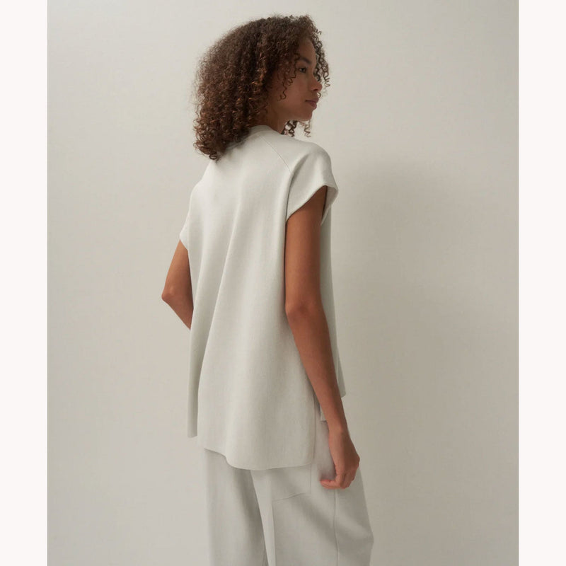 50/2 NATURAL DYED ORGANIC | MOCKNECK PULLOVER -LIGHT GRAY-