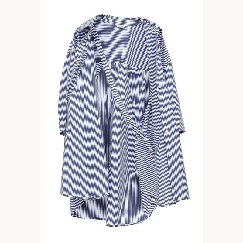 HALF SLEEVE HUGE SHIRTS -STRIPE-