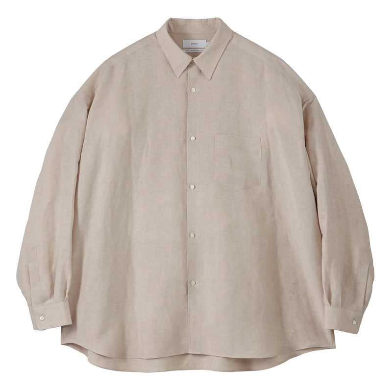 LINEN CUPRO L/S OVERSIZED REGULAR COLLAR SHIRT