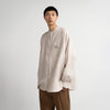 LINEN CUPRO L/S OVERSIZED BAND COLLAR SHIRT