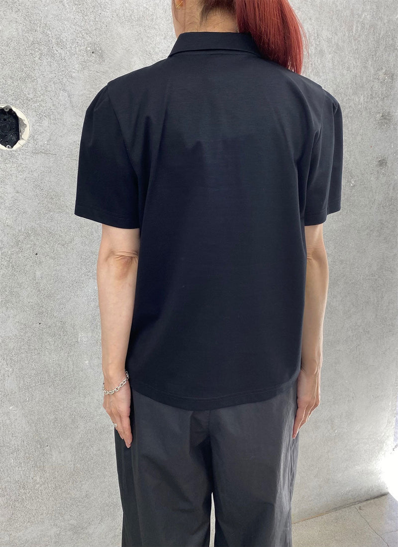 リボンポロシャツ-BLACK- – THEMARKET