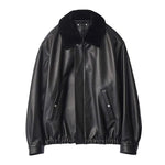 MOUTON COLLAR SHEEP LEATHER ZIP JACKET