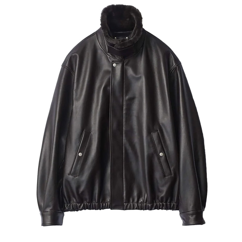 MOUTON COLLAR SHEEP LEATHER ZIP JACKET