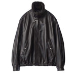 MOUTON COLLAR SHEEP LEATHER ZIP JACKET