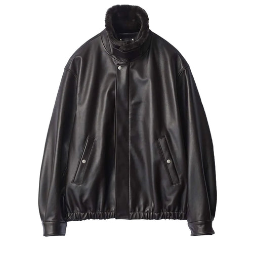 MOUTON COLLAR SHEEP LEATHER ZIP JACKET