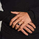KAY RING BLACK LARVIKITE